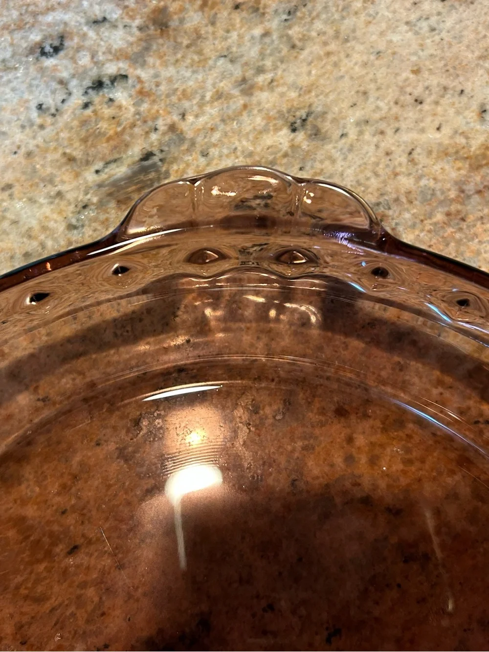 Pyrex #229 Amethyst Cranberry Fluted Pie Dish  2”D Scalloped Edge Petite Handles